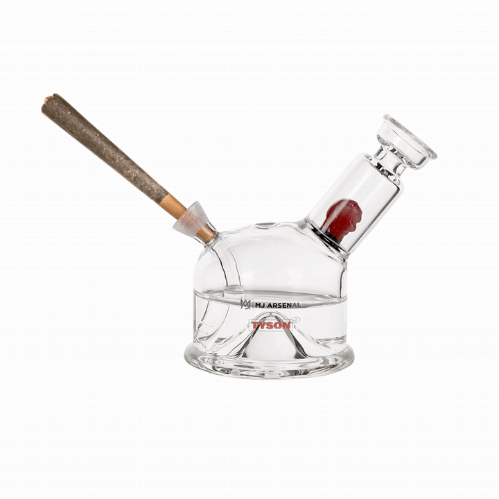 MJ Arsenal Tyson 2.0 Punch-Out Blunt Bubbler in use with cone inserted for smooth filtered hits