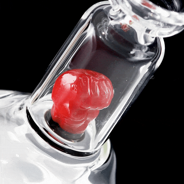 Rotating close-up of MJ Arsenal Punch-Out Bubbler highlighting detailed red boxing glove inside glass