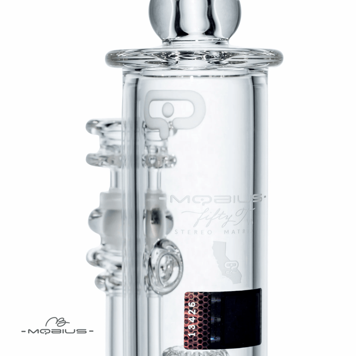 Mobius Glass 50T V5 Stereo Matrix — stereo matrix perc bong, back view