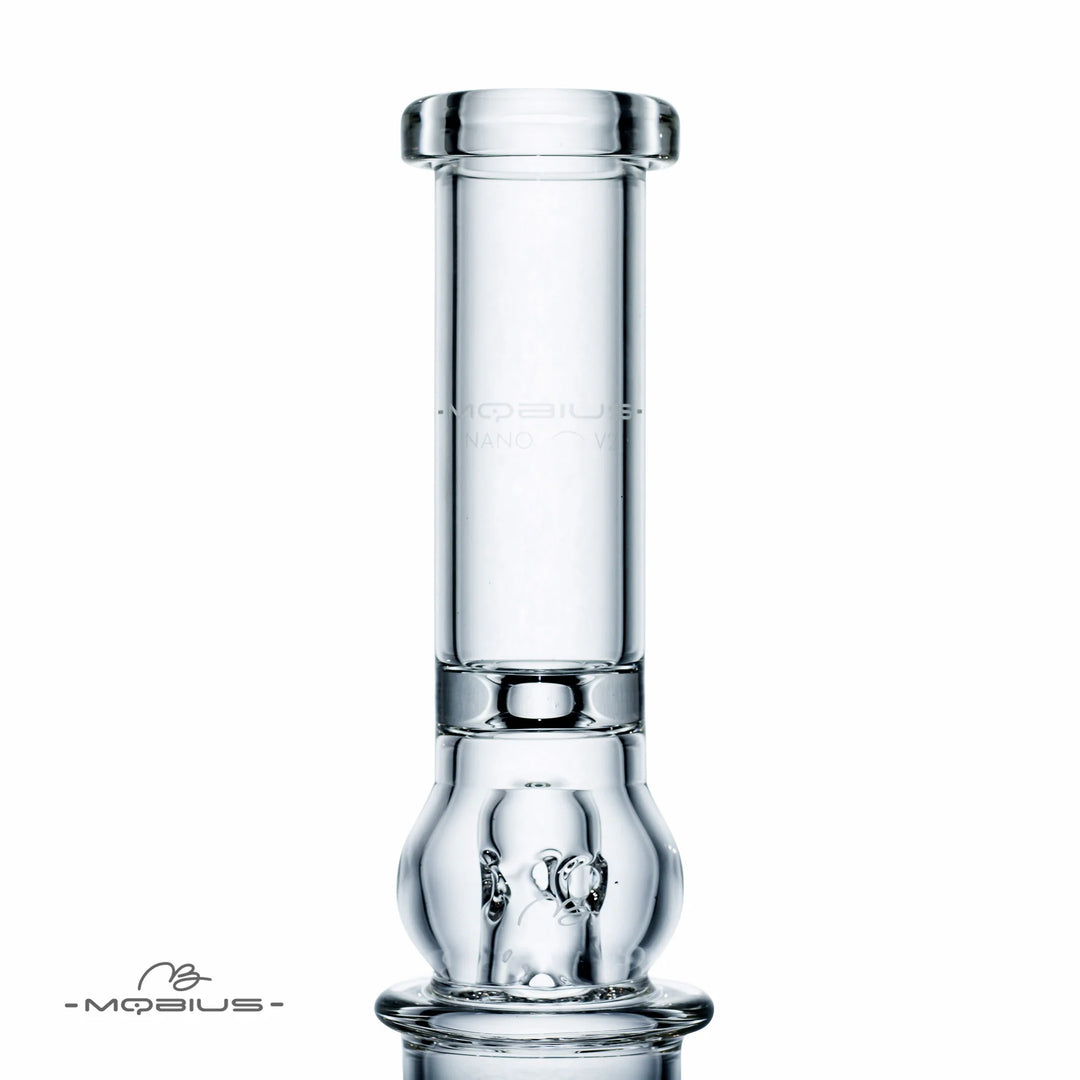 Mobius Glass Nano Reti V2 — compact reticulated perc bong, joint and downstem detail