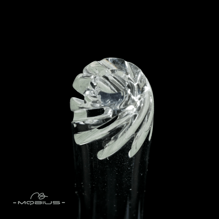 Mobius Glass Rifled Diffuser Downstem — rifled diffuser glass downstem, base detail