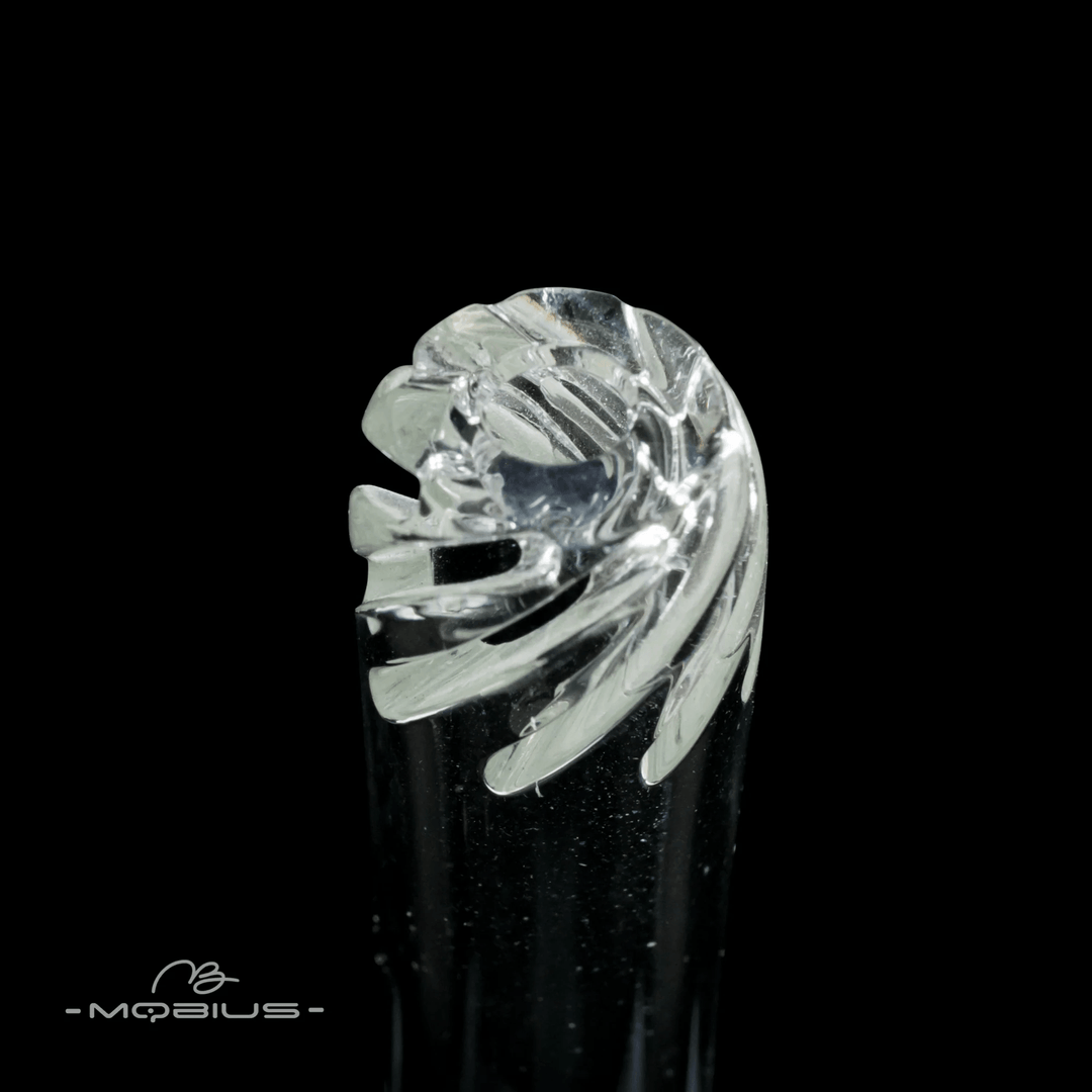 Mobius Glass Rifled Diffuser Downstem — rifled diffuser glass downstem, base detail