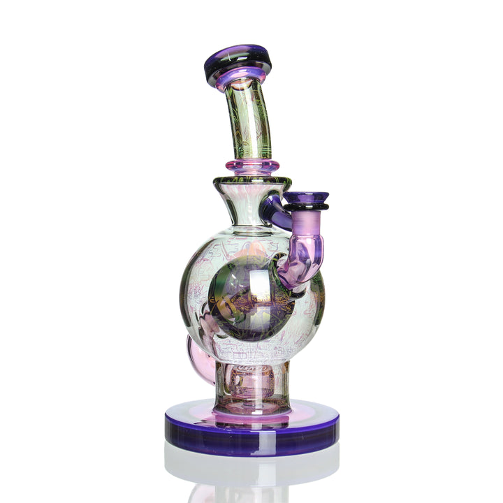 Mothership Glass Ball Rig Providence — heady faceted ball rig raffle, side profile