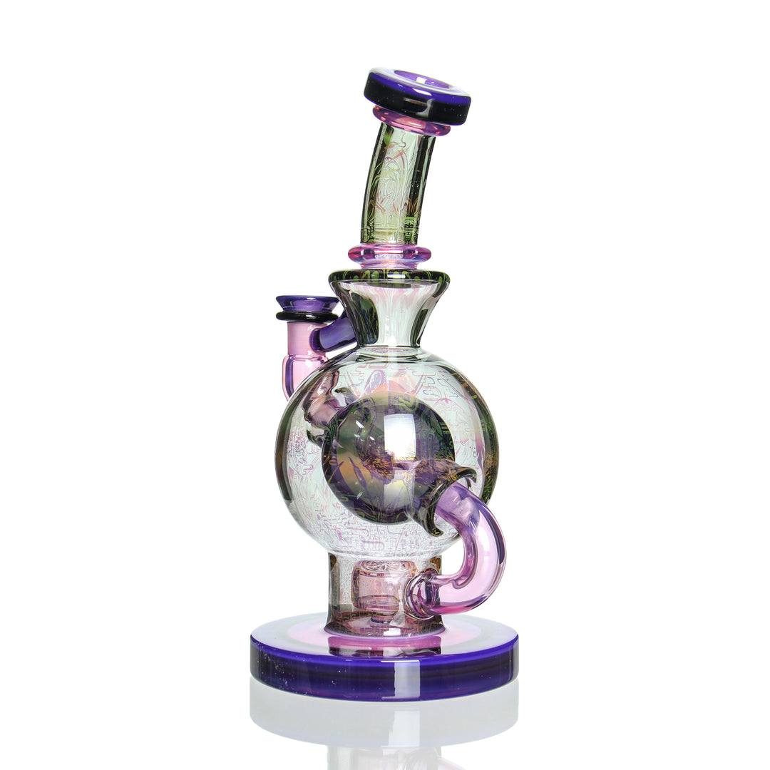 Mothership Glass Ball Rig Providence — heady faceted ball rig raffle, front view