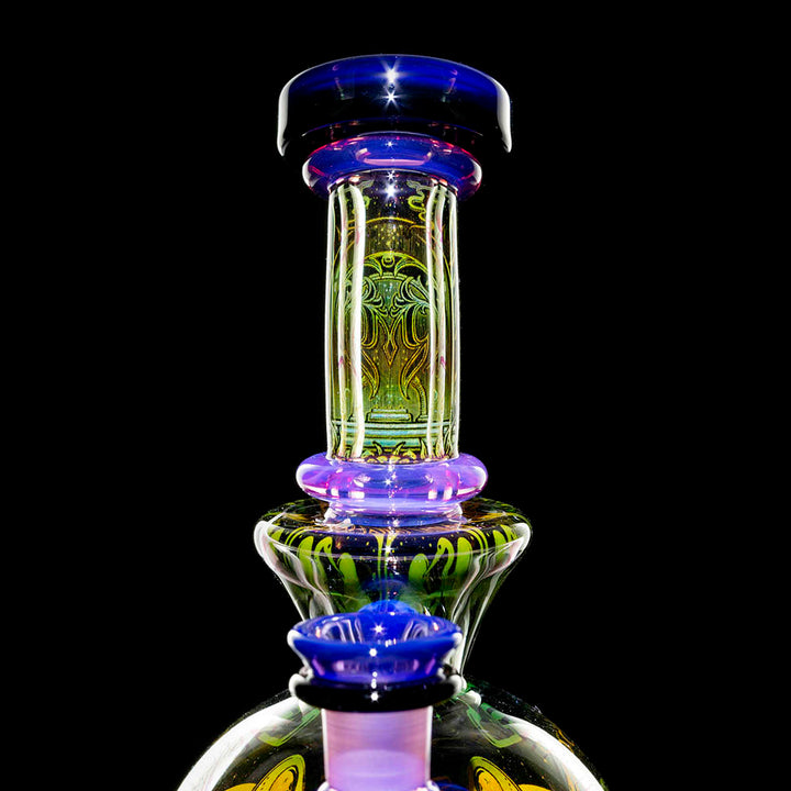 Mothership Glass Ball Rig Providence — heady faceted ball rig raffle, angled view