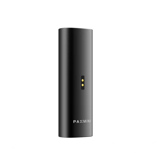 New PAX Mini dry herb vaporizer in Onyx, rear view with magnetic oven lid