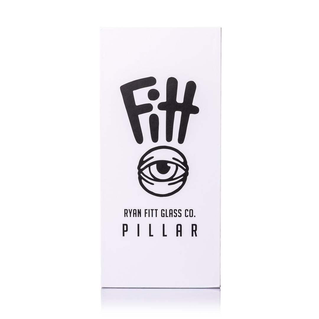 ryan fitt glass co pillar pivot bubbler retail box front displaying official branding and product presentation