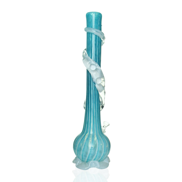 Noble Glass Large Bong Blue and White Swirl side view