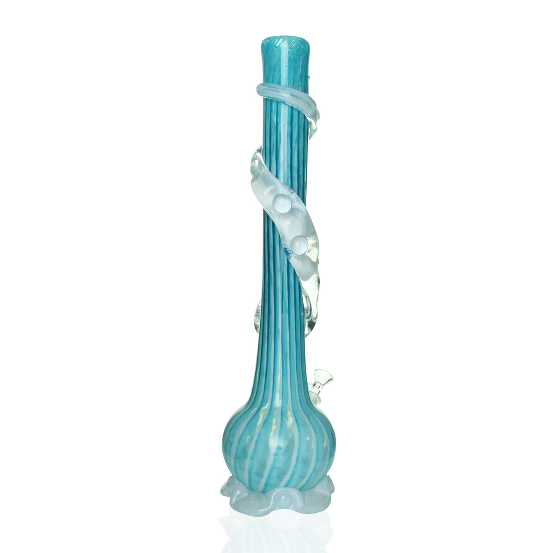 Noble Glass Large Bong Blue and White Swirl side view