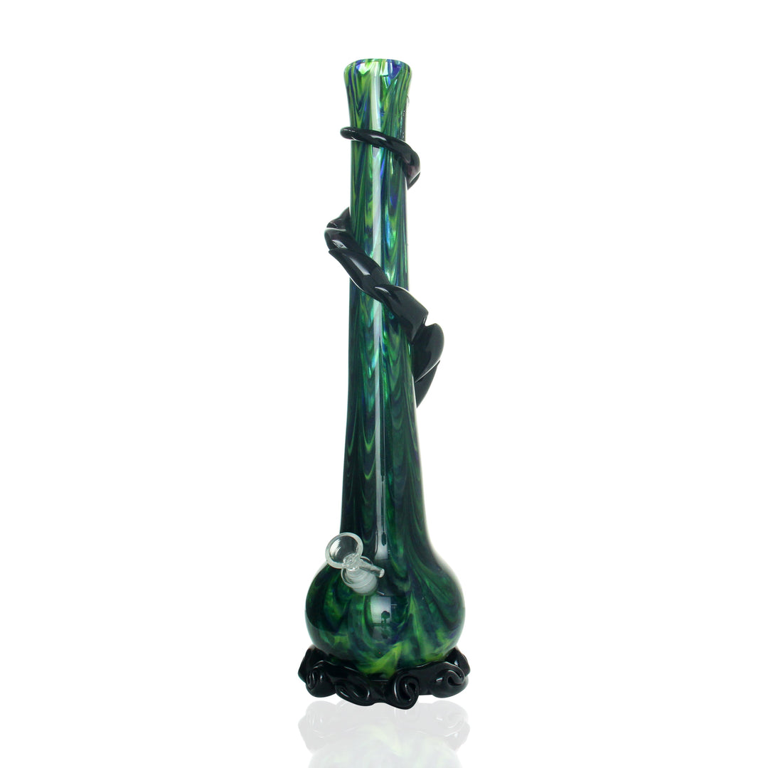 Noble Glass Large Bong Green and Black Swirl water pipe