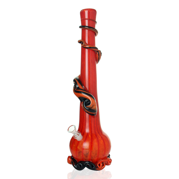 Noble Glass Large Bong Orange and Black Swirl water pipe