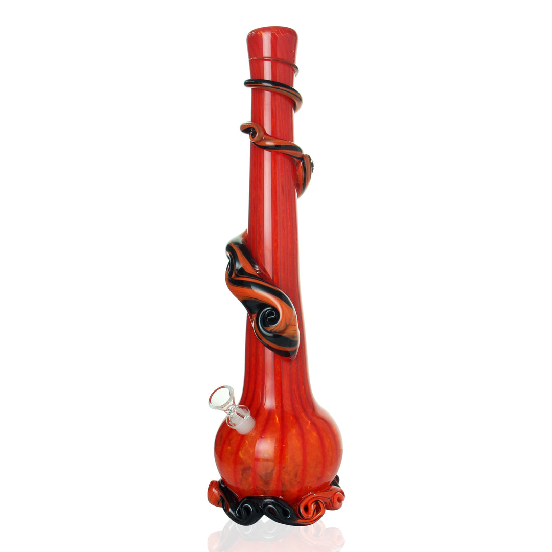 Noble Glass Large Bong Orange and Black Swirl water pipe