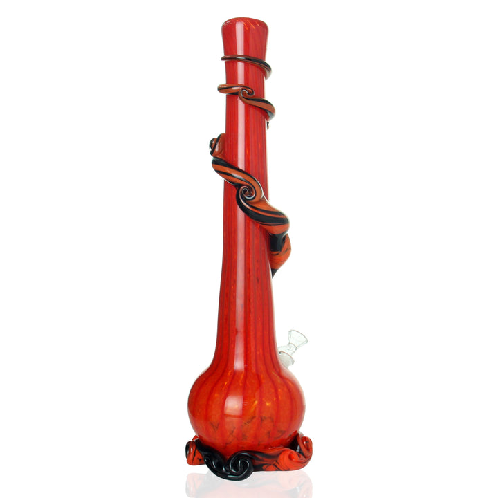 Noble Glass Large Bong Orange and Black Swirl side view