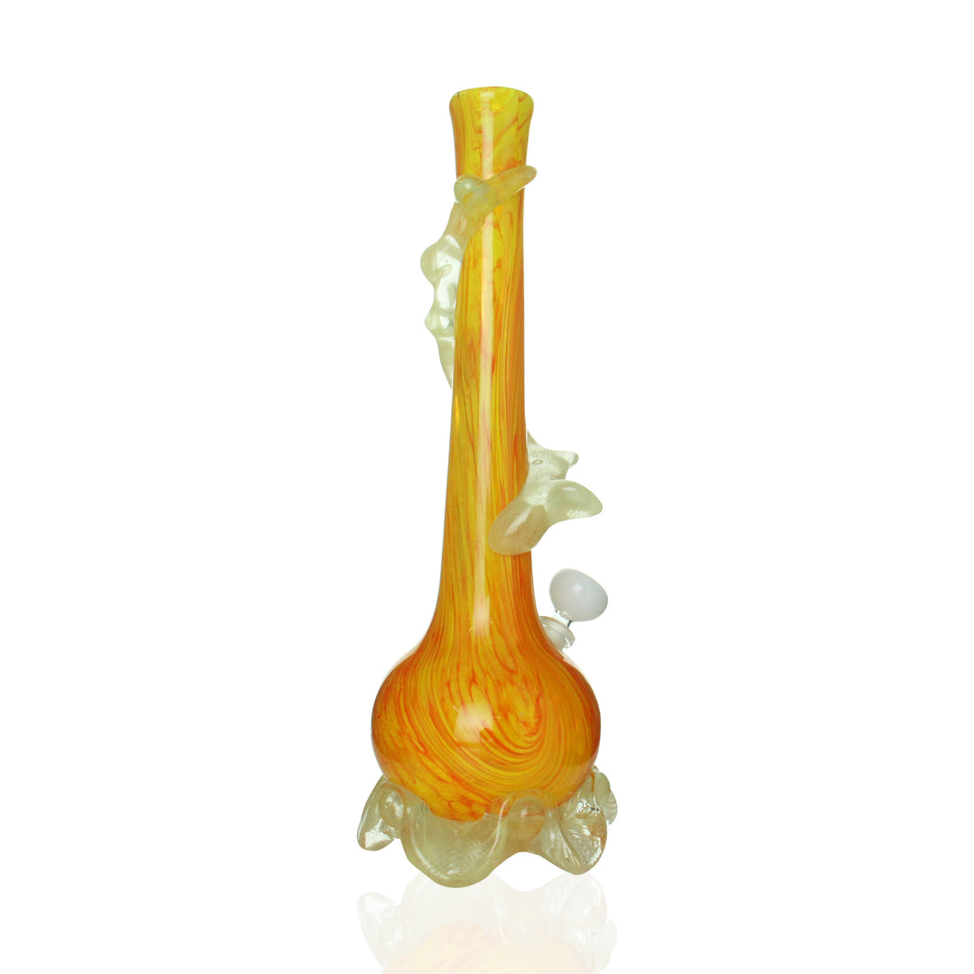 Noble Glass Medium Bong Orange and Full Glow Swirl side view