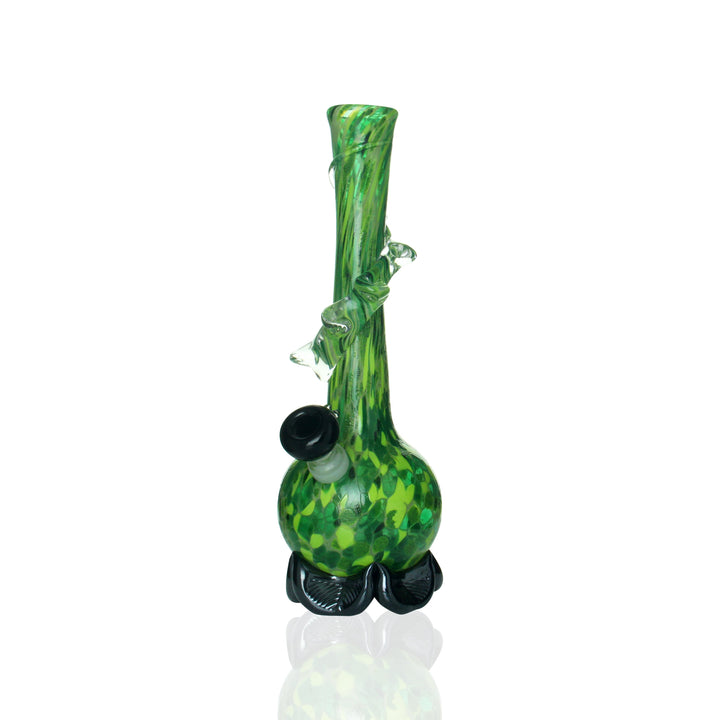 Noble Glass Small Bong Green and Black Clear Swirl water pipe