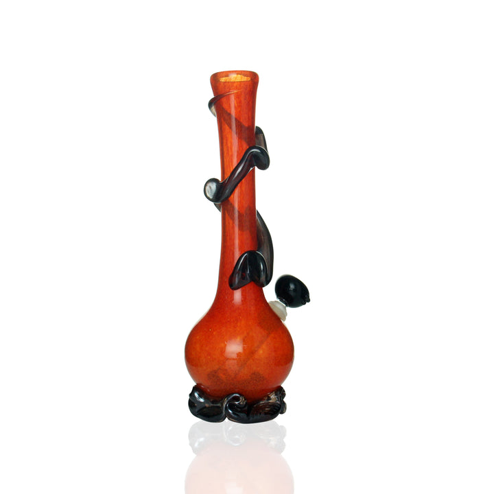 Noble Glass Small Bong Red and Black Swirl side view