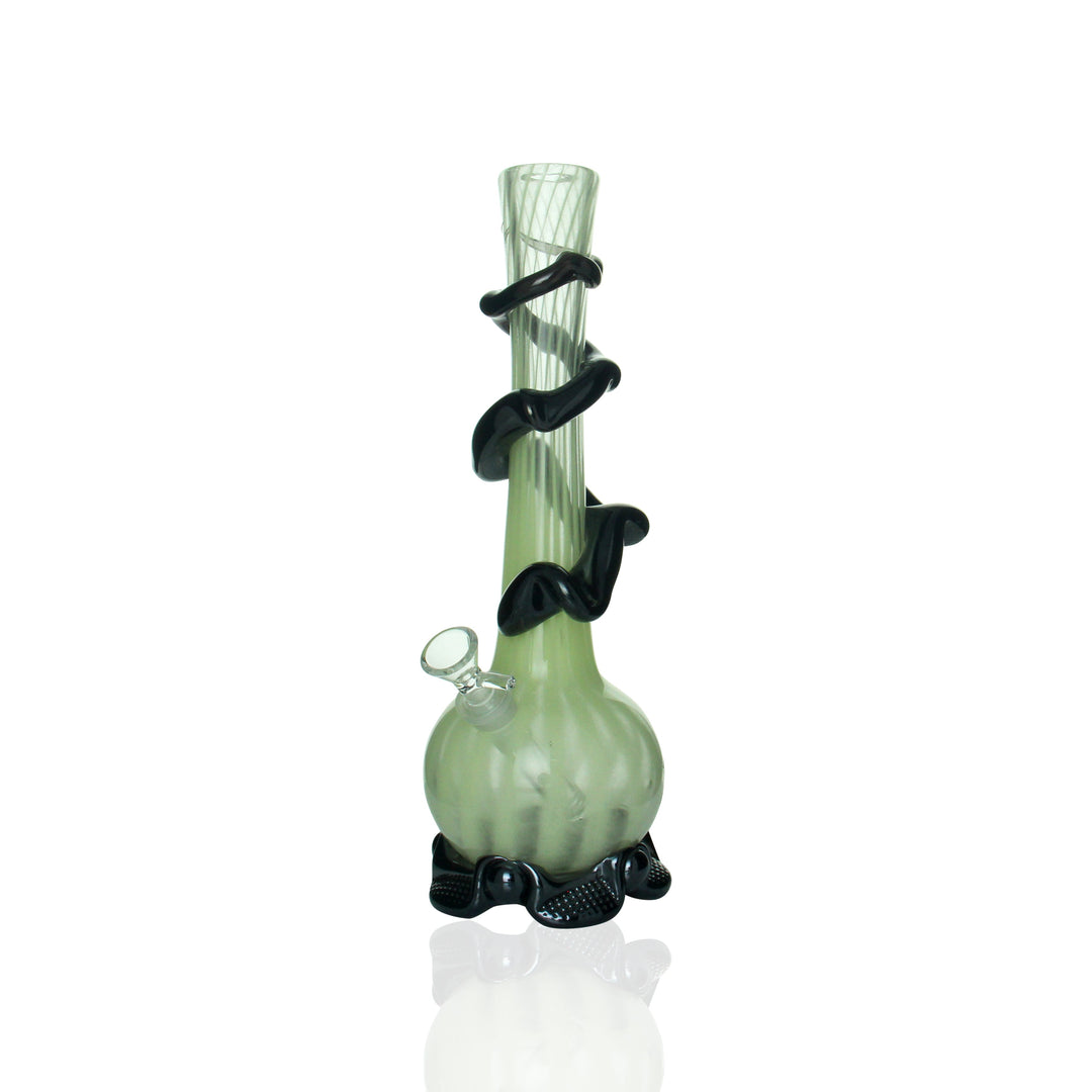 Noble Glass Small Bong UV Glow and Black Swirl water pipe