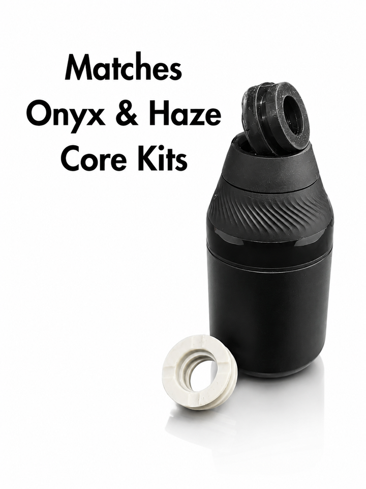 Nope 2 Dope Pivot 2 Proxy Core Adapter V2 shown with Puffco Proxy Onyx and Haze devices — Proxy devices pictured are sold separately and not included