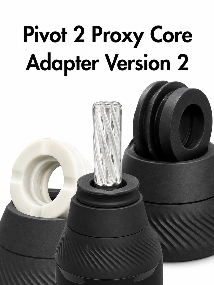 Nope 2 Dope Pivot 2 Proxy Core Adapter V2 shown installed on a Puffco Proxy Core to demonstrate fit — the Proxy Core pictured is sold separately and not included