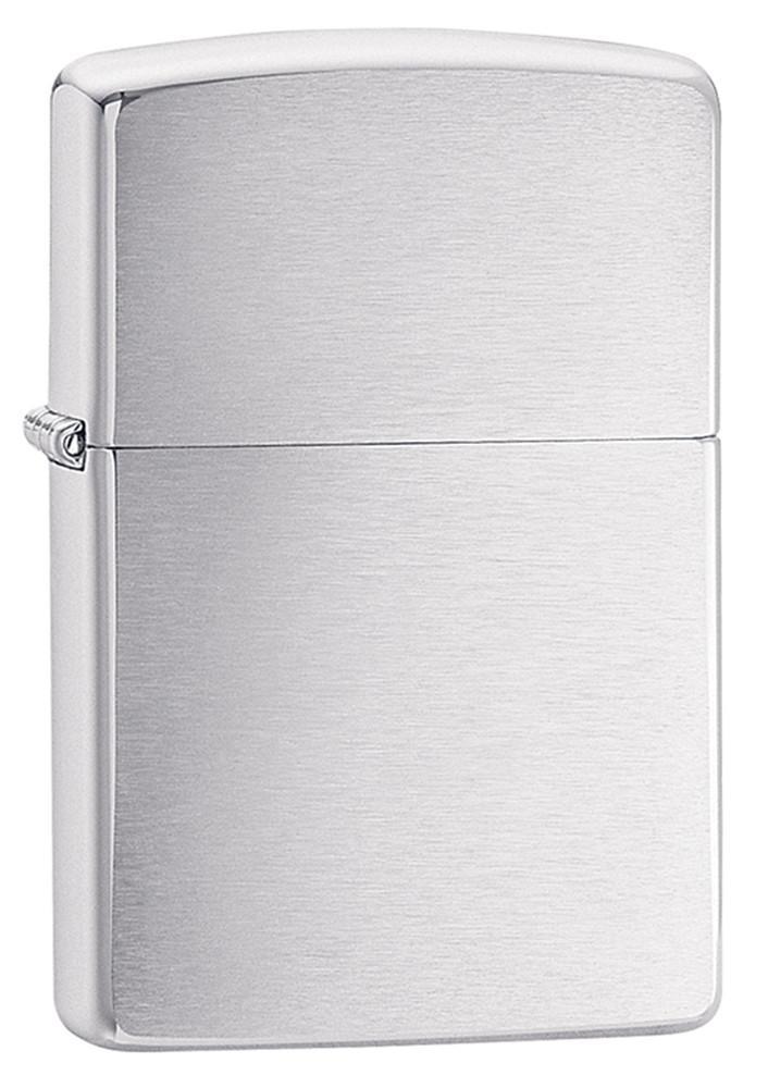 Zippo - Chrome Brushed Lighter with sleek brushed finish and windproof design. Refillable and durable, perfect for collectors and everyday use.
