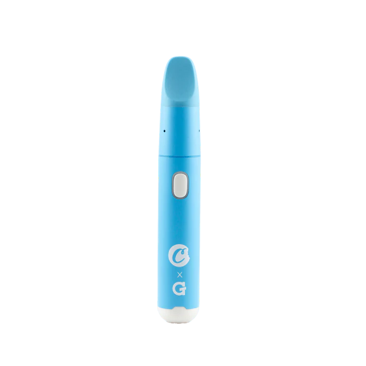 G Pen Micro+ Cookies – blue vaporizer pen with Cookies branding and single-button interface.