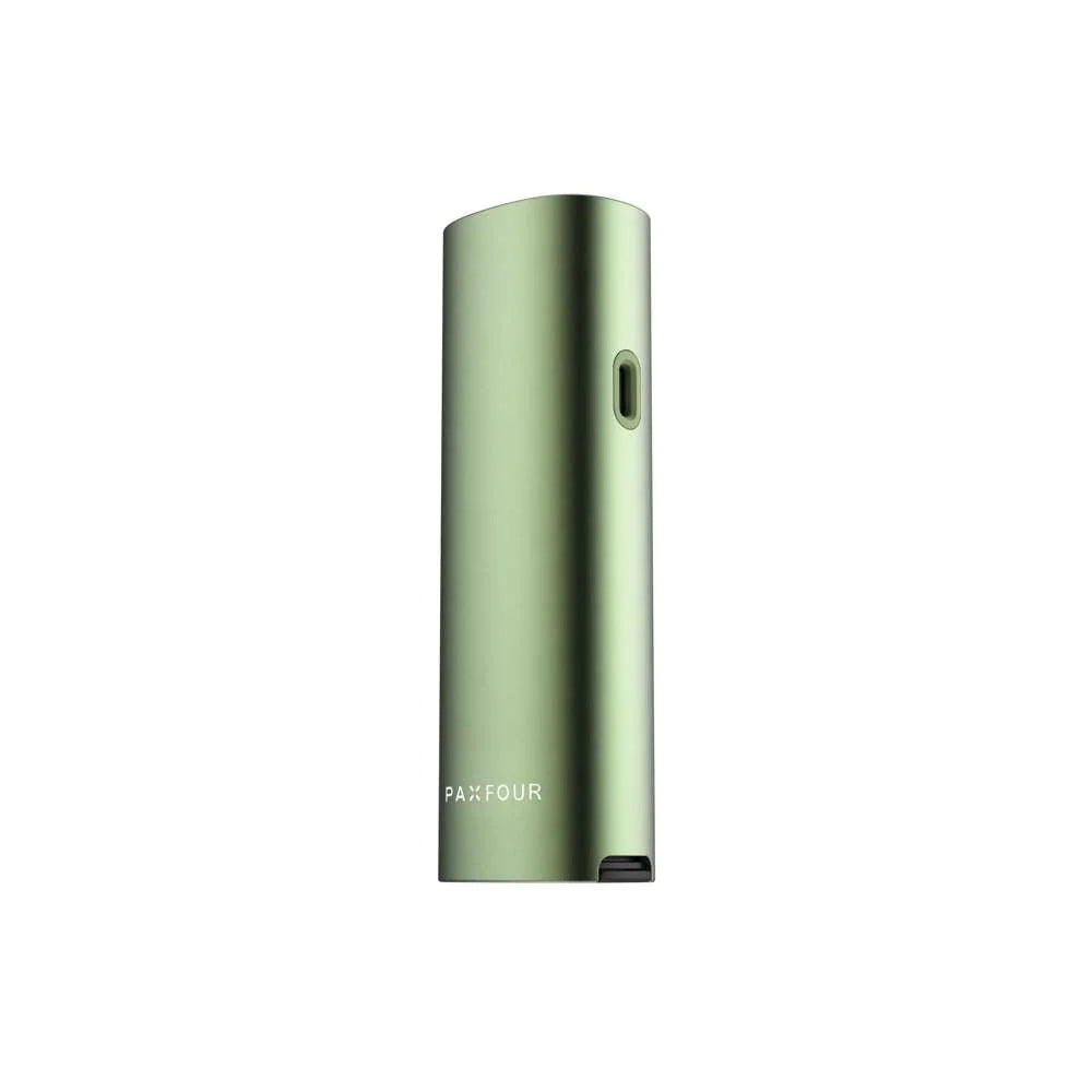 PAX FOUR Greenstone vaporizer rear angle showing smooth anodized aluminum finish