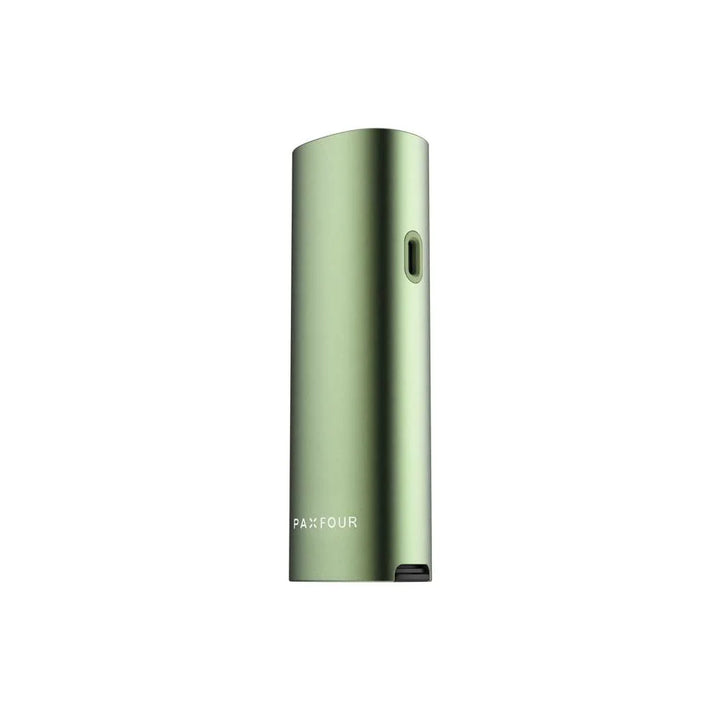 PAX FOUR Greenstone vaporizer rear angle showing smooth anodized aluminum finish