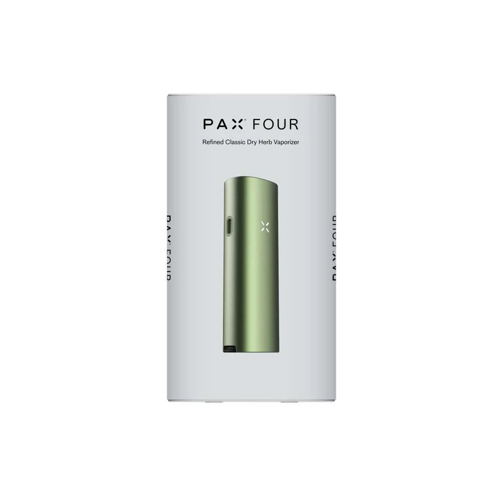 PAX FOUR Greenstone vaporizer retail packaging box front showing product presentation
