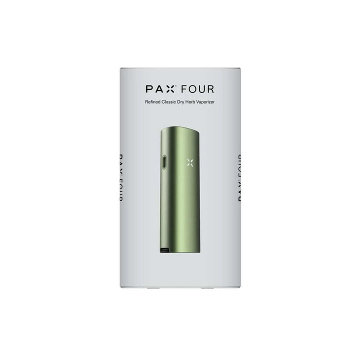 PAX FOUR Greenstone vaporizer retail packaging box front showing product presentation
