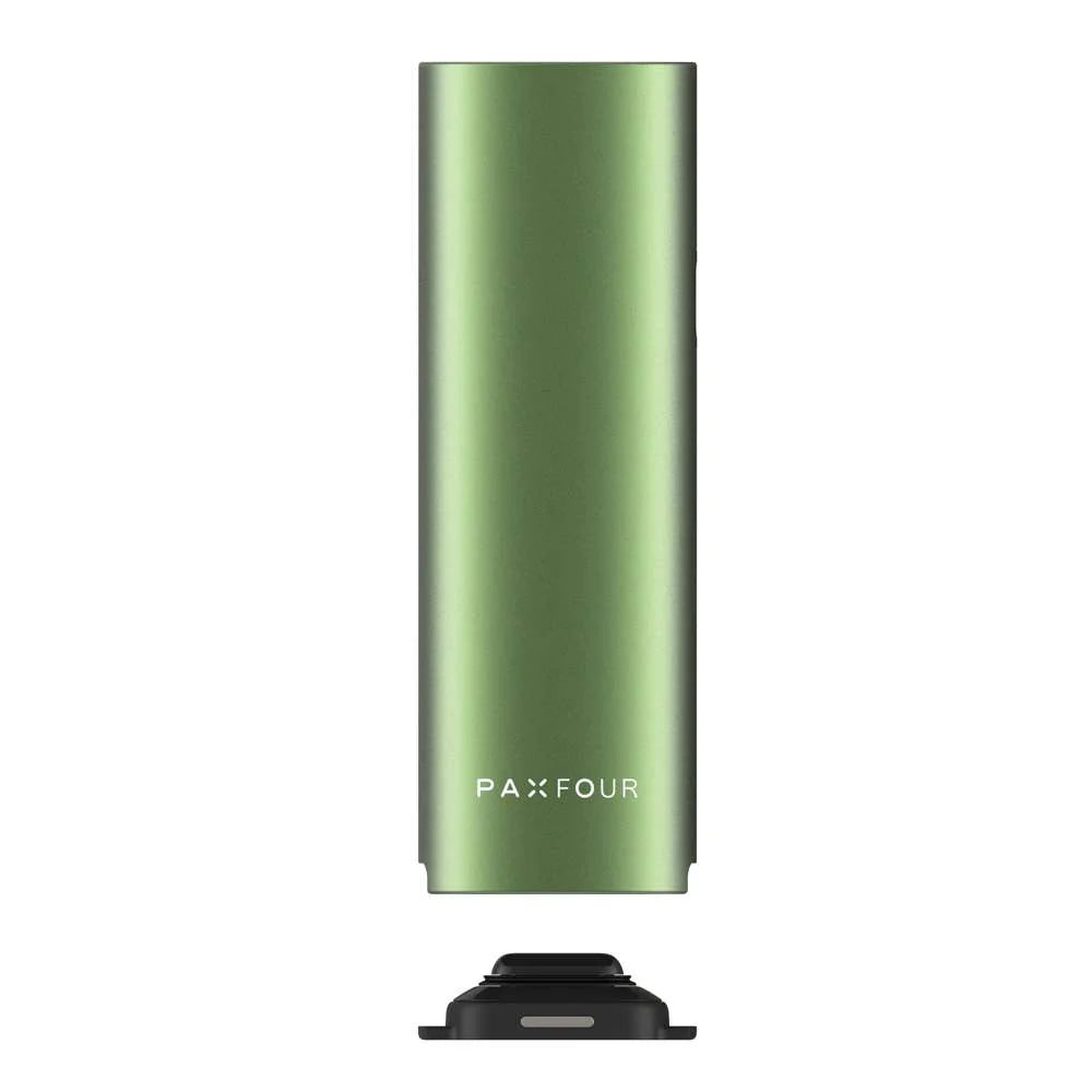 PAX FOUR Greenstone vaporizer base view showing oven lid and loading chamber access