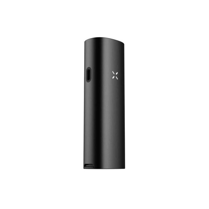 PAX FOUR Onyx vaporizer angled side view highlighting airflow intake and compact body