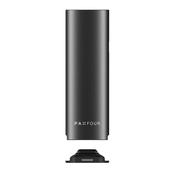 PAX FOUR Onyx vaporizer base view showing oven chamber lid and loading area