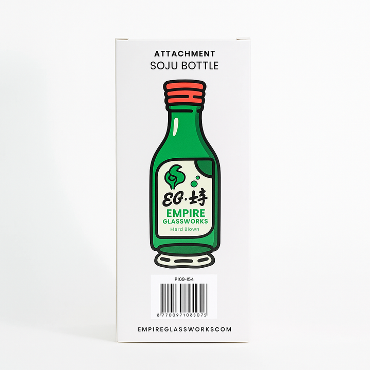 Empire Glassworks Soju Bottle Puffco Peak Top back of packaging 