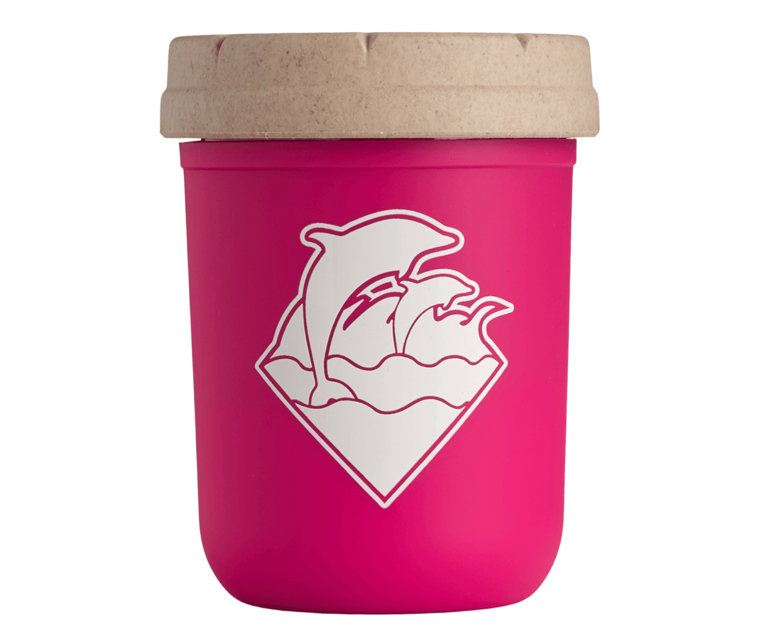 Pink Dolphin x Re-Stash Jar — 8oz child-resistant mason stash jar, Pink Dolphin collab design