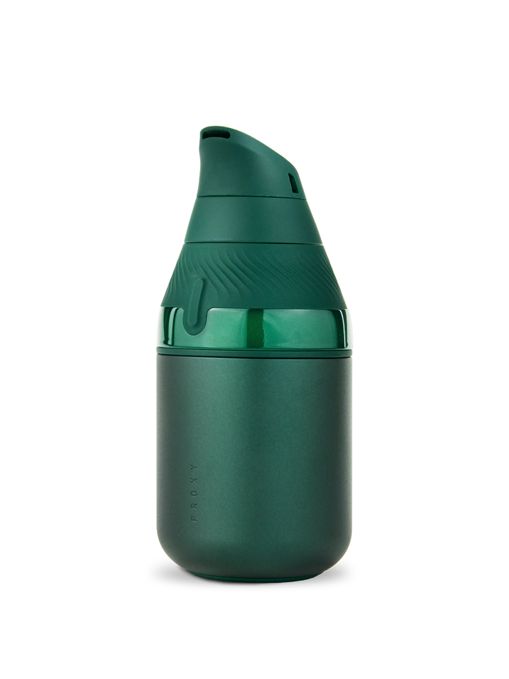Puffco Proxy Core Kit in Pine, angled front-left with the light off, showing the matte green finish