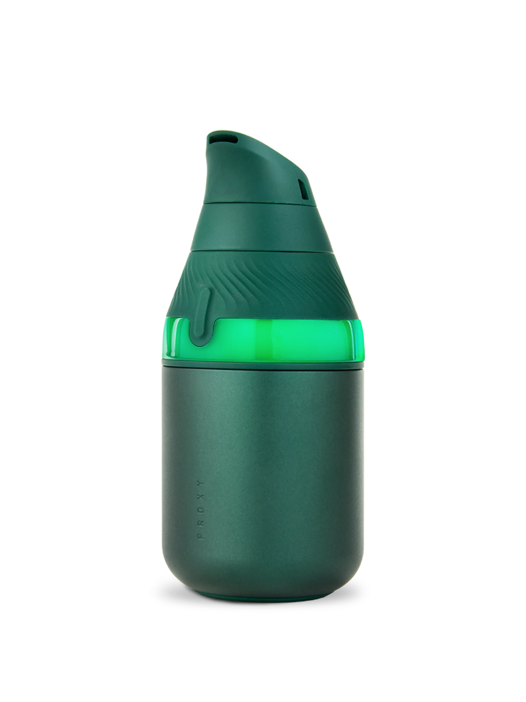 Puffco Proxy Core Kit in Pine, angled front-left with the LED band lit during a heat cycle