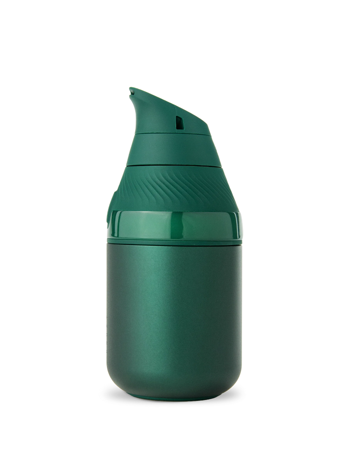 Puffco Proxy Core Kit in Pine — left side view of the green glass-free Proxy with the Core Cup fitted