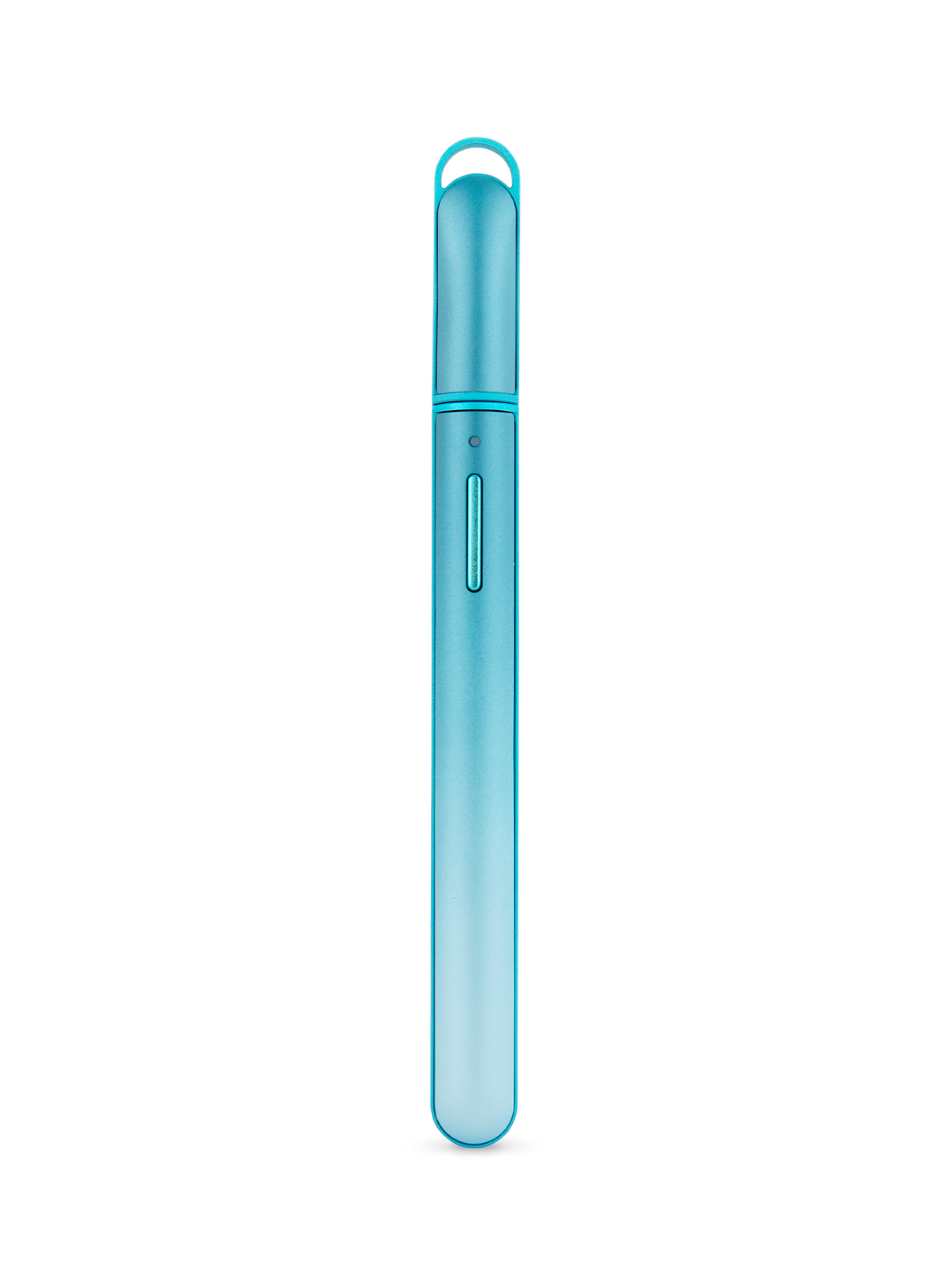 Puffco Hot Knife (New Version) in Glacier, the icy blue colourway of the cordless electric heated dab tool, cap on.
