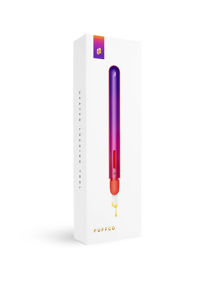 Puffco Hot Knife (New Version) in Plasma retail packaging, front of the box for the USB-C rechargeable electric ceramic-tip dab tool in the Plasma colorway.