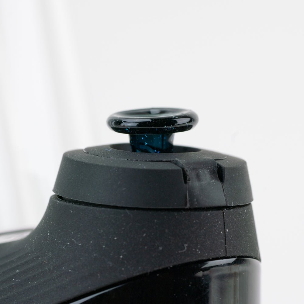 Empire Glassworks Puffco New Peak and Proxy glass joystick cap in Black Nebula, view 2