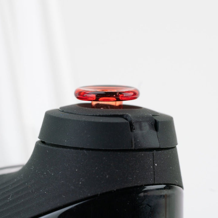 Empire Glassworks Puffco New Peak and Proxy glass joystick cap in Transparent Red, view 2