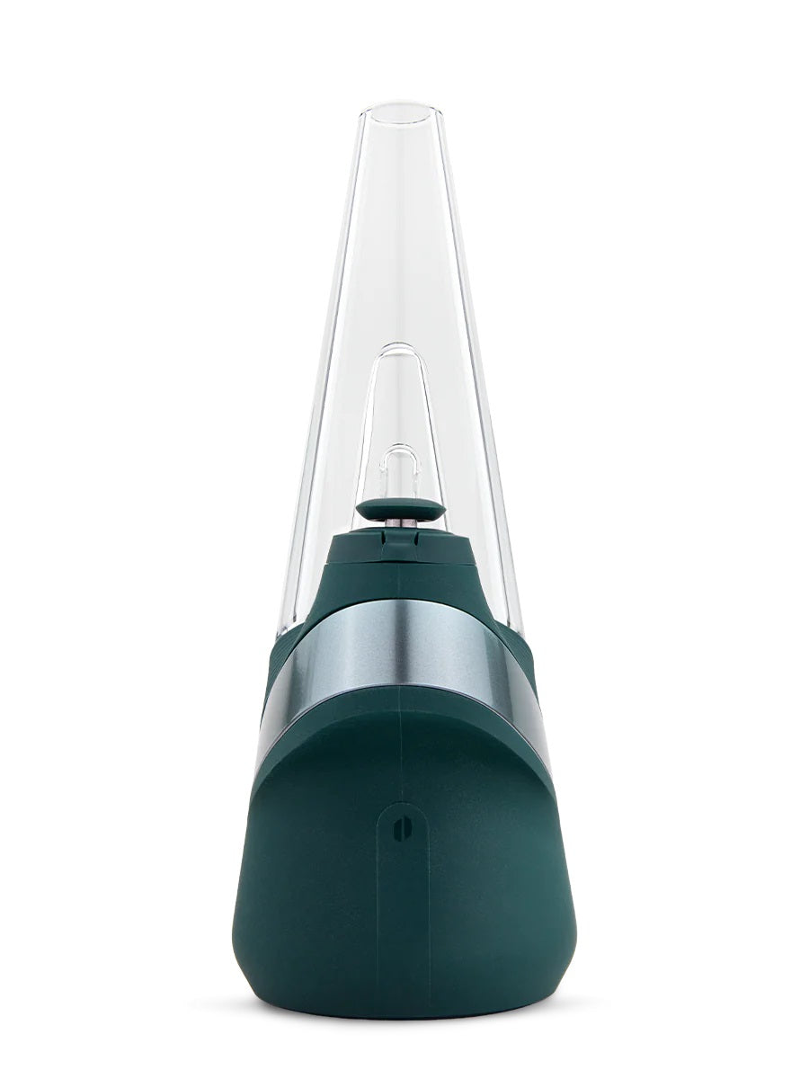 Puffco Peak Pine – centered front view showing LED band and conical glass top.