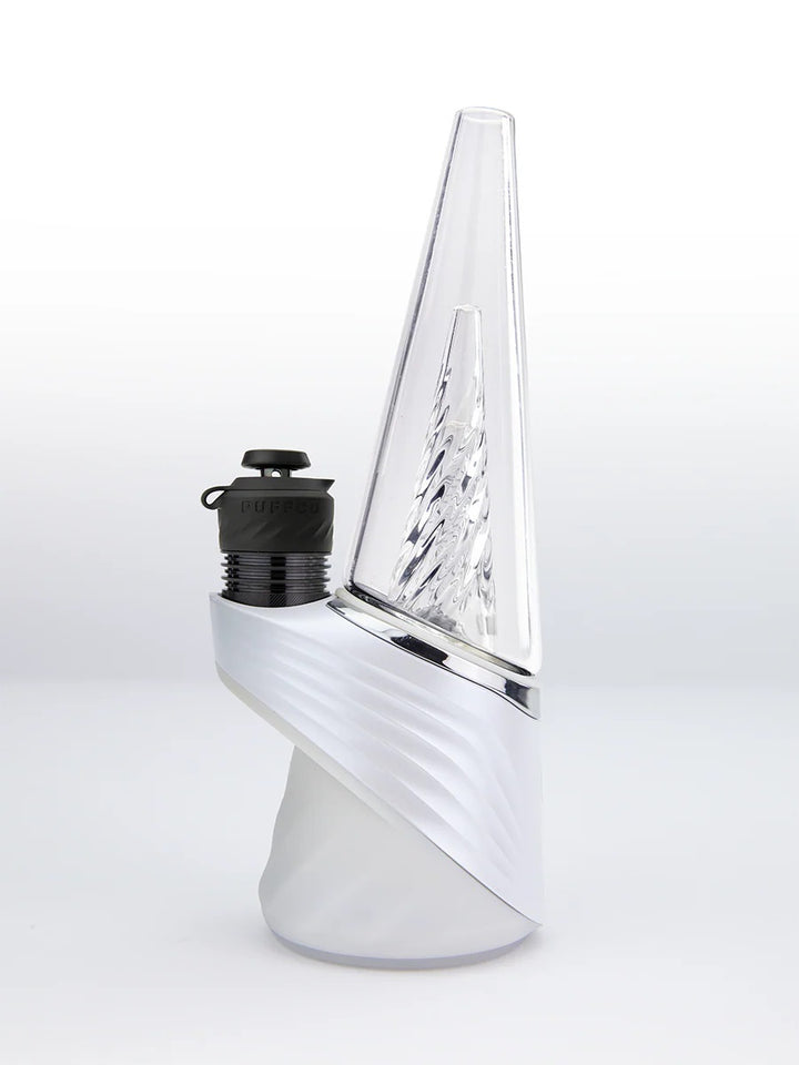 Puffco Peak Pro with Black 3DXL Chamber – black XL chamber installed on white Peak Pro for contrast view.