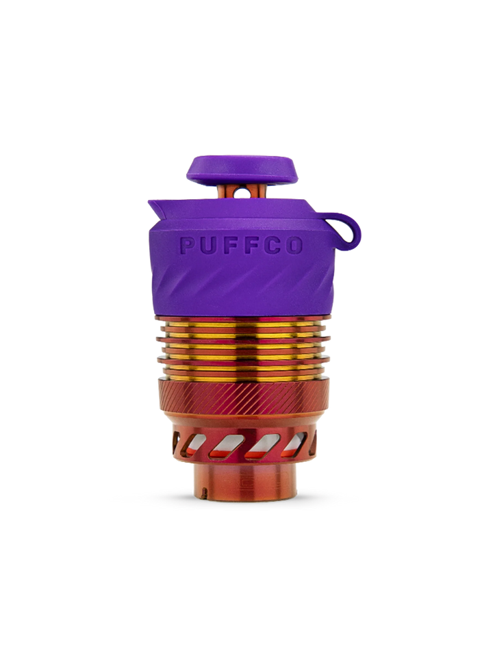 Puffco Peak Pro 3DXL Chamber in Plasma — upgraded extra-large replacement heating chamber (atomizer) for the Puffco Peak Pro smart e-rig, with XL bowl capacity and 3D heating tech, shown in the iridescent Plasma colorway.