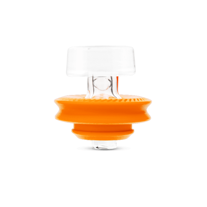 Puffco Peak Pro Ball Cap — Orange glass ball carb cap for Peak Pro airflow control