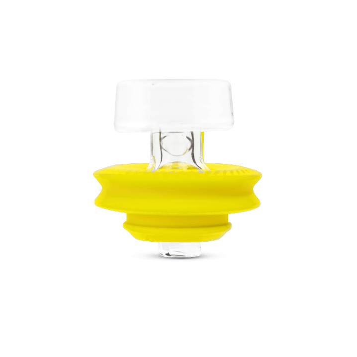 Puffco Peak Pro Ball Cap — Yellow glass ball carb cap for Peak Pro airflow control