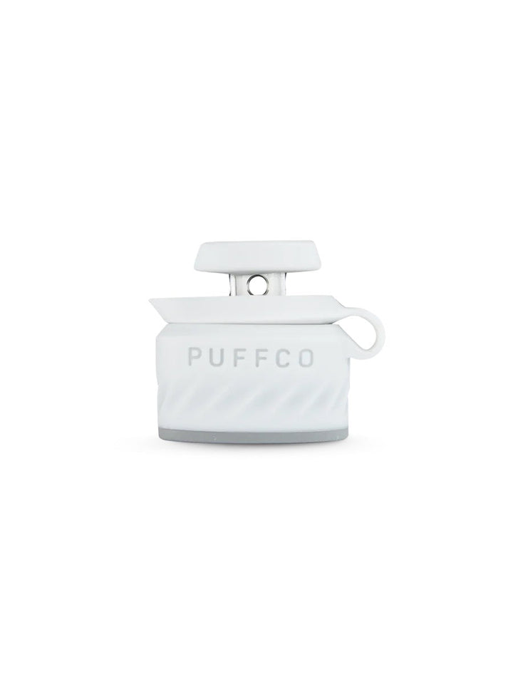 White Puffco Peak Pro Joystick Cap designed for the Peak Pro, offering improved directional airflow