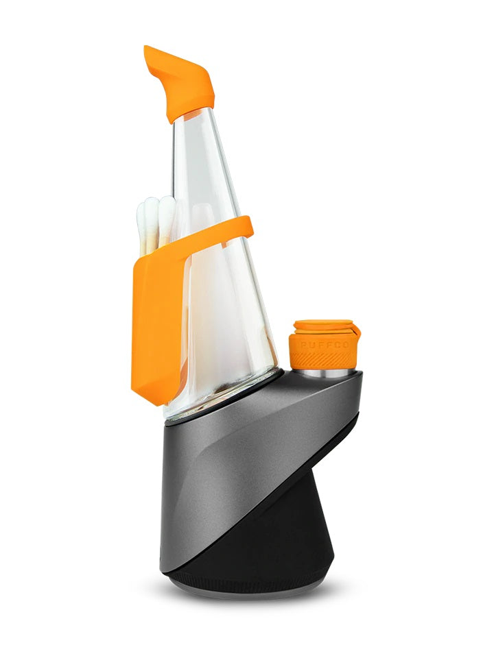 Puffco Peak Pro Travel Pack — Orange colorway travel glass and pouch kit