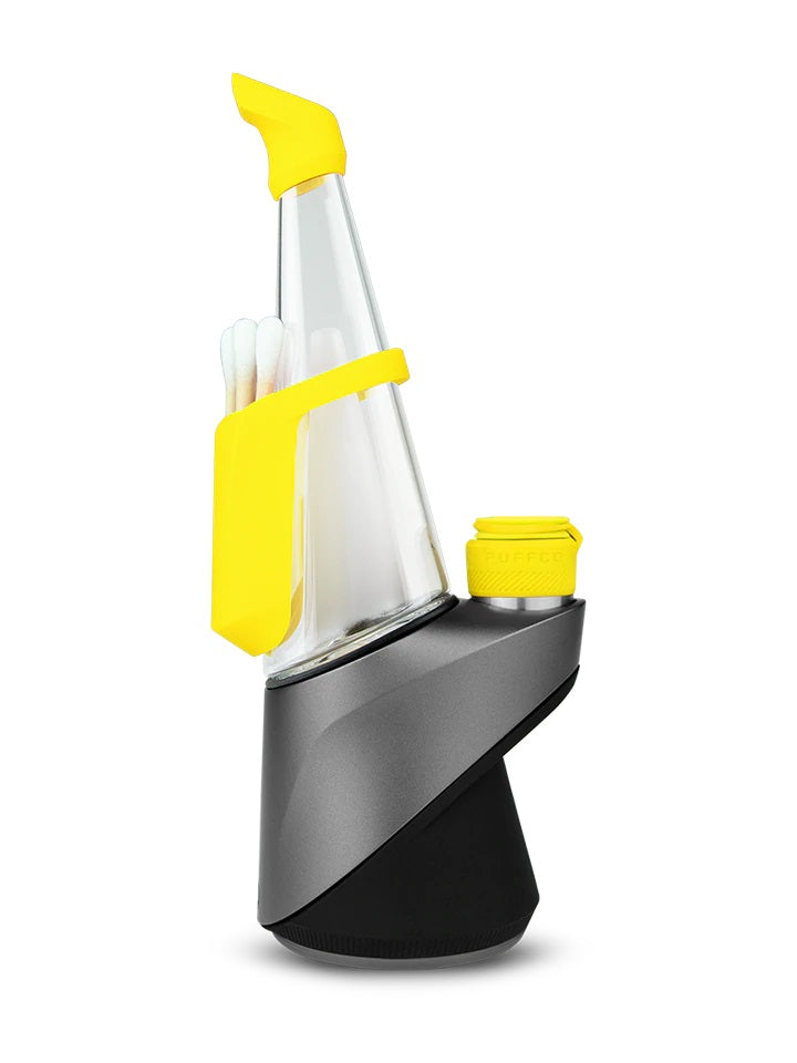 Puffco Peak Pro Travel Pack — Yellow colorway travel glass and pouch kit