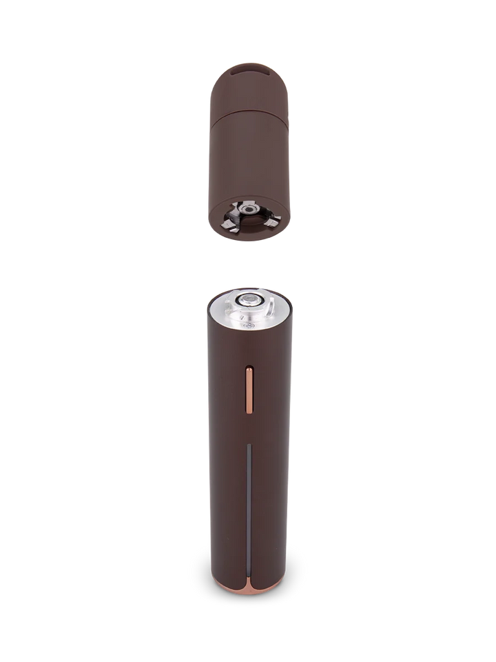 Puffco Pivot Mocha – chamber removed from base, modular parts displayed.